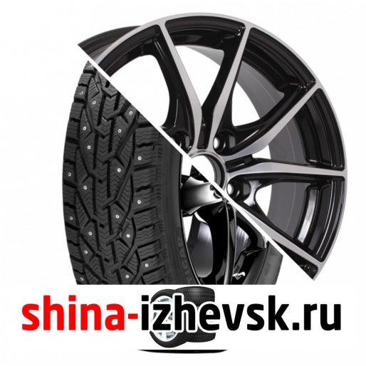 Колесо в сборе Tigar Ice 205/55 R16 T 94 + NEO 676 6.5xR16 5×114.3 ET45 DIA66.1 Глянцевый черный с полированной лицевой частью в Ижевске